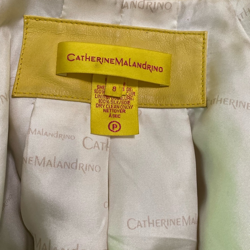CATHERINE MELANDRINO YELLOW LEATHER COAT